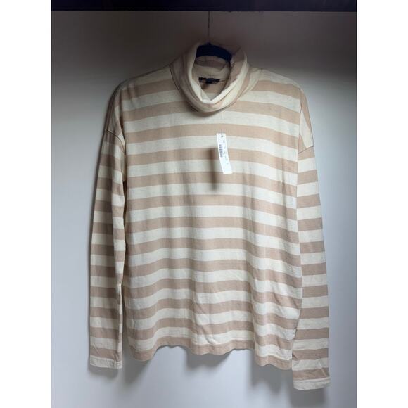 JCrew Women’s Turtleneck Striped Sweater Sz M Preppy Career Lightweight New - Picture 10 of 11